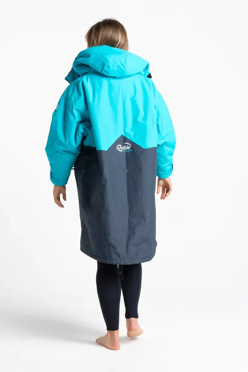 Robie Robes: Dry Series Recycled Long Sleeve Changing Robe - India Ink/Blue Atoll-3