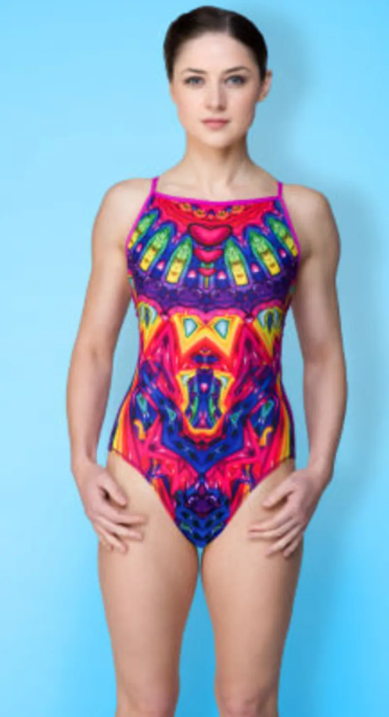 Maru Jewel Thief Pacer Vision Back Swimsuit in Size 28 - Multi/Pink