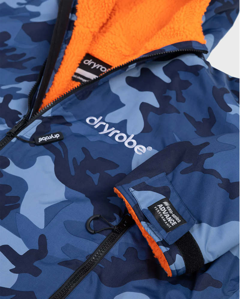 V3 Dryrobe Kids L/S 10-13 Blue Camo/Orange-6