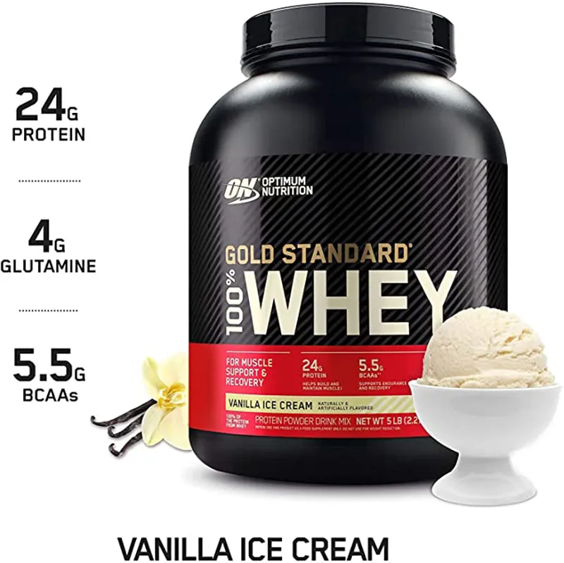 Optimum Nutrition: Gold Standard 100% Whey Protein/5lbs - Vanilla Ice Cream-2