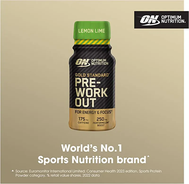 Optimum Nutrition: Gold Standard Pre-Workout Energy Shot Ready to Drink Food Supplement 60ml - Lemon-2