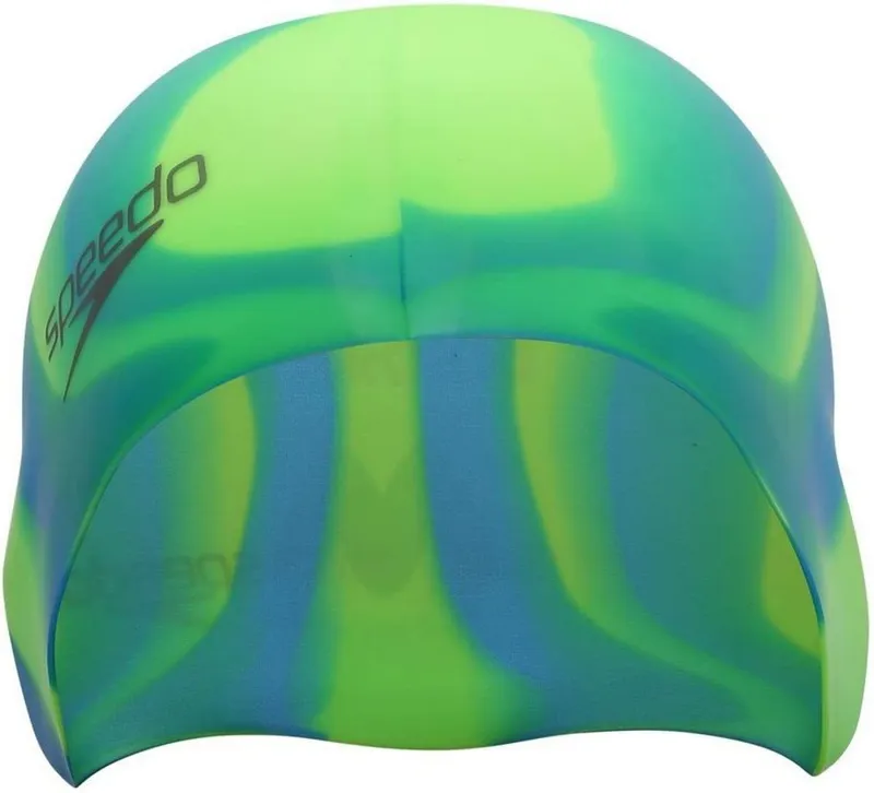 Speedo Junior Multi Colour Silicone Cap - Green/Blue-2