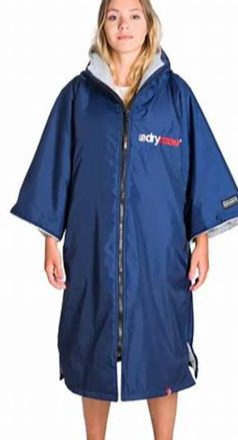 Dryrobe Advance Long Sleeve Change Robe in Medium - Navy/Grey