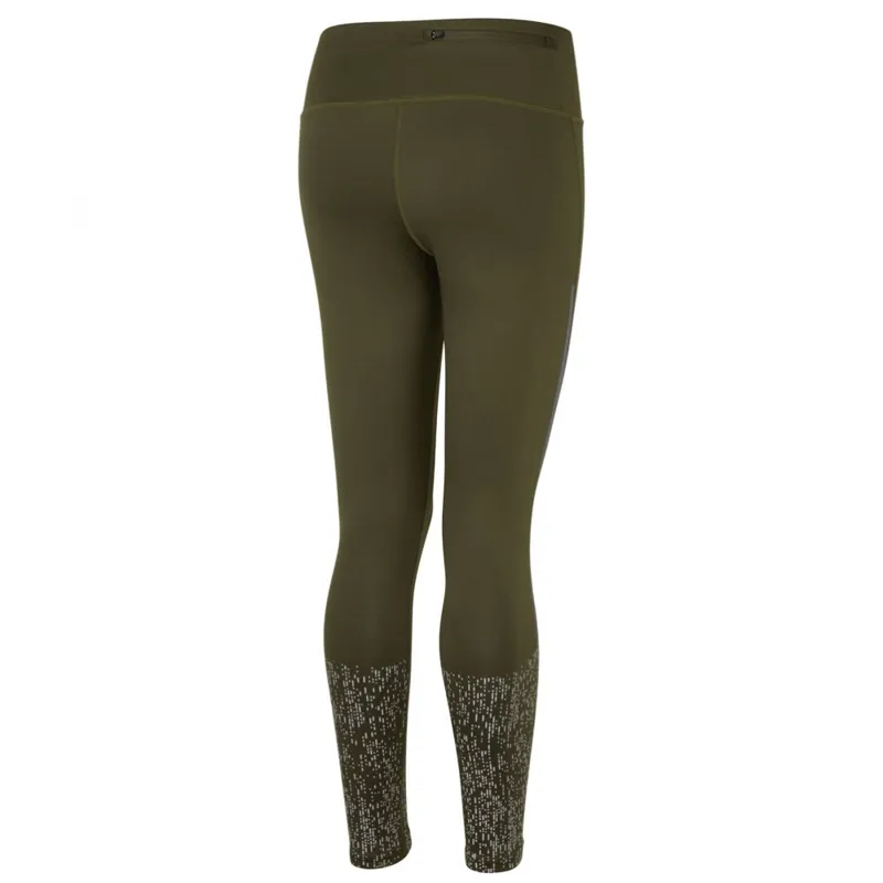 Ronhill Women's Life Night Runner Tight Khaki/Citrus/Reflect-1