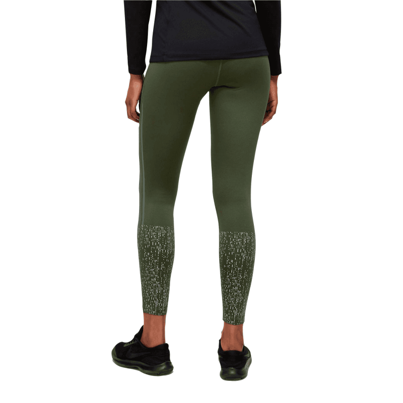 Ronhill Women's Life Night Runner Tight Khaki/Citrus/Reflect-2