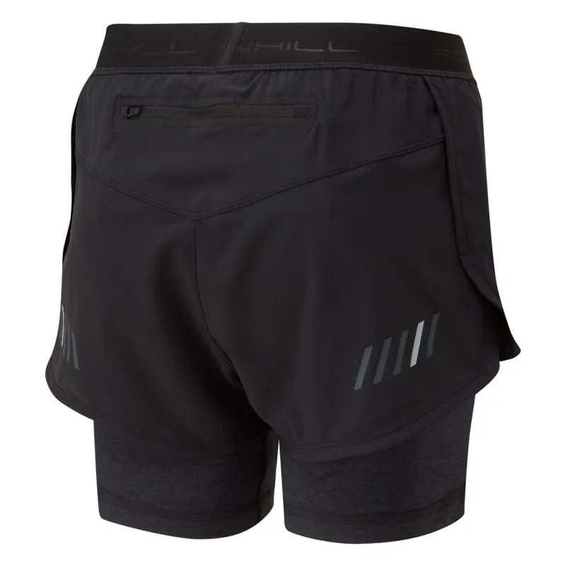 Ronhill Women's Tech Twin Short Black/Charcoal Marl-1