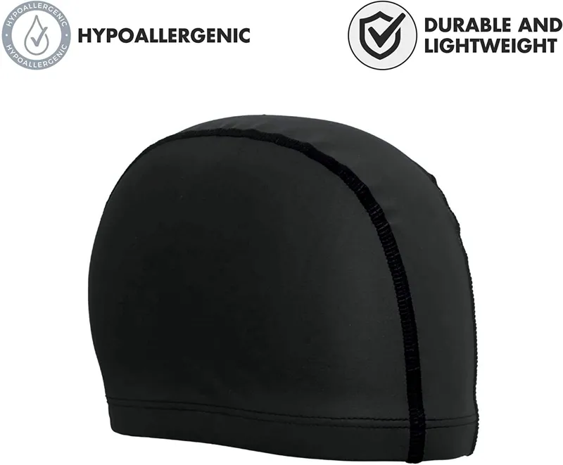 TYR Long Hair Silicone Comfort Swim Cap - Black-1