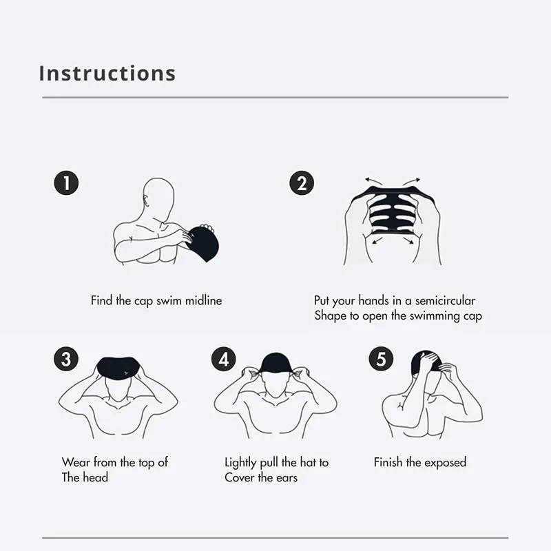 TYR Long Hair Silicone Comfort Swim Cap - Black-4