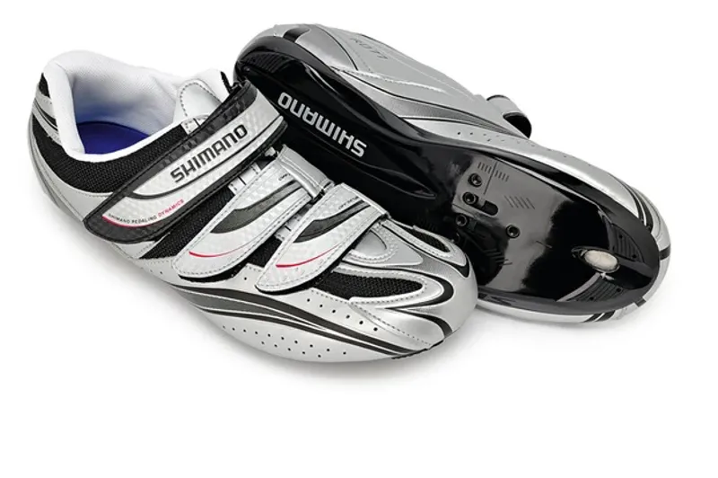 Shimano R077 Road Shoes - Silver