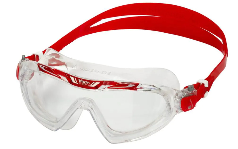 Aquasphere Vista XP Clear Lens Swim Goggles - Red-3