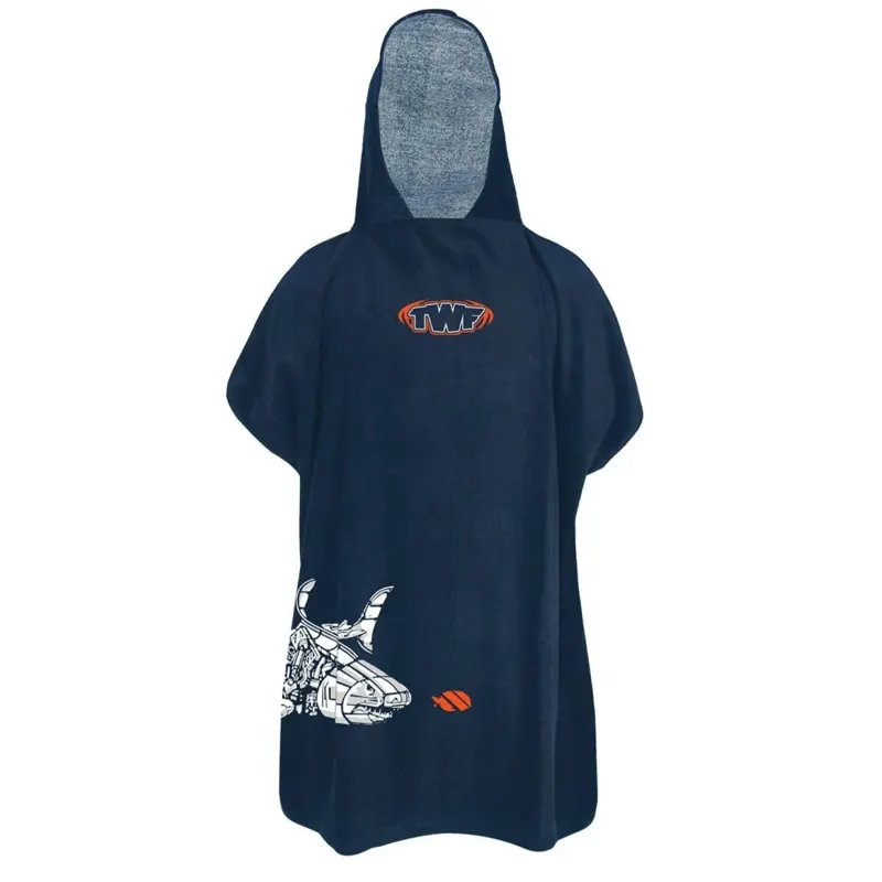 TWF Kids Poncho Towel Navy/Orange