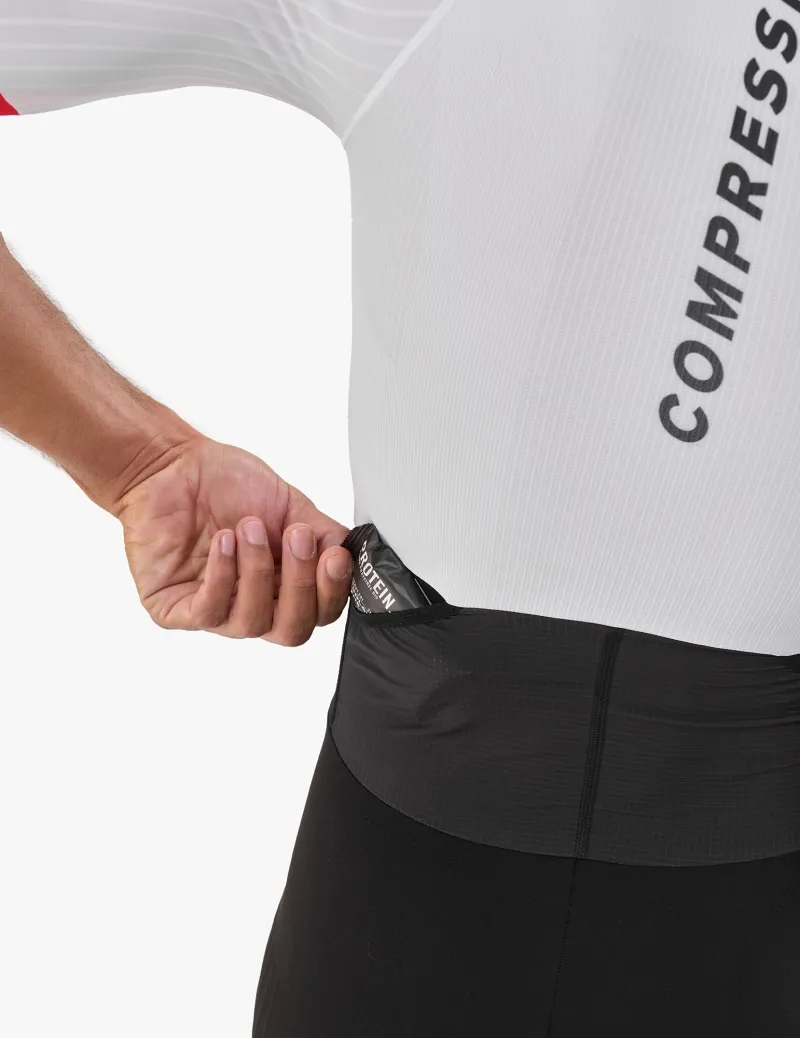 Compressport Men's Stream SS Trisuit - White/Black-3