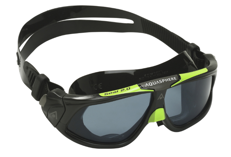 AquaSphere Seal 2.0 Swim Goggles Smoke Tinted - Black/Green-1