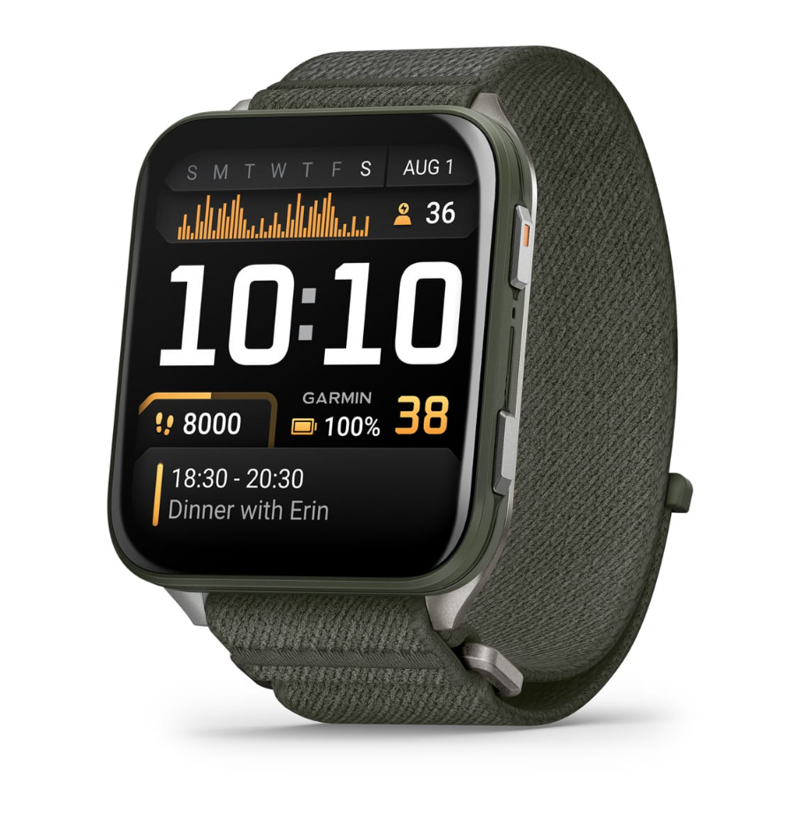 Garmin Venu X1 Moss with Titanium Caseback and Moss ComfortFit Nylon Band