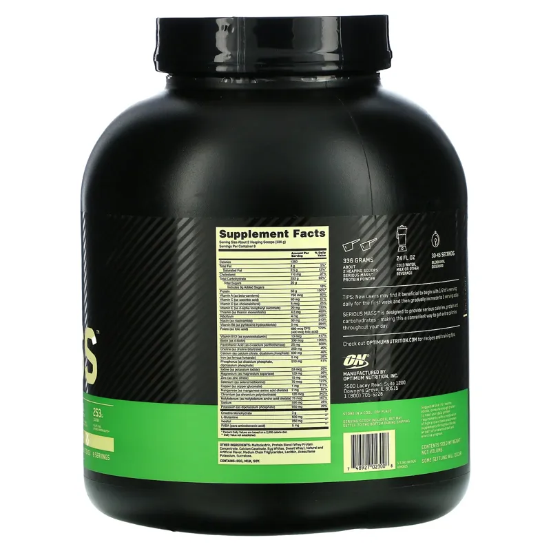 Optimum Nutrition Serious Mass 6 lb/2.72 kg Vanilla-1
