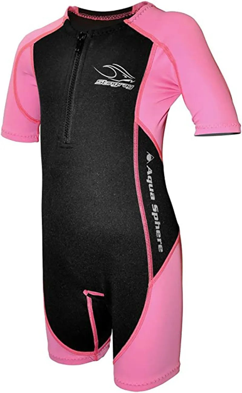 Michael Phelps Stingray HP Short Sleeve Kids Wetsuit - Pink