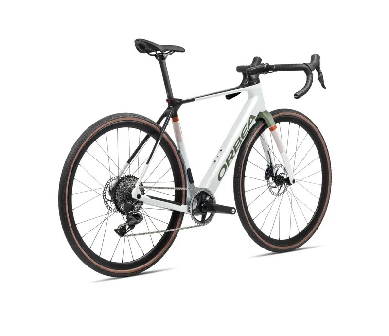 Orbea Gain M30 Electric Road Bike in White Chic/Green Artichoke -2