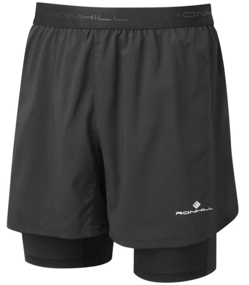 Ronhill Men's Tech 5inch Twin Short All Black