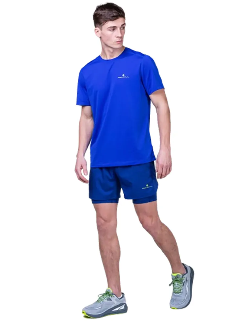 Ronhill Men's Tech 5inch Twin Short Ocean/Citrus-6