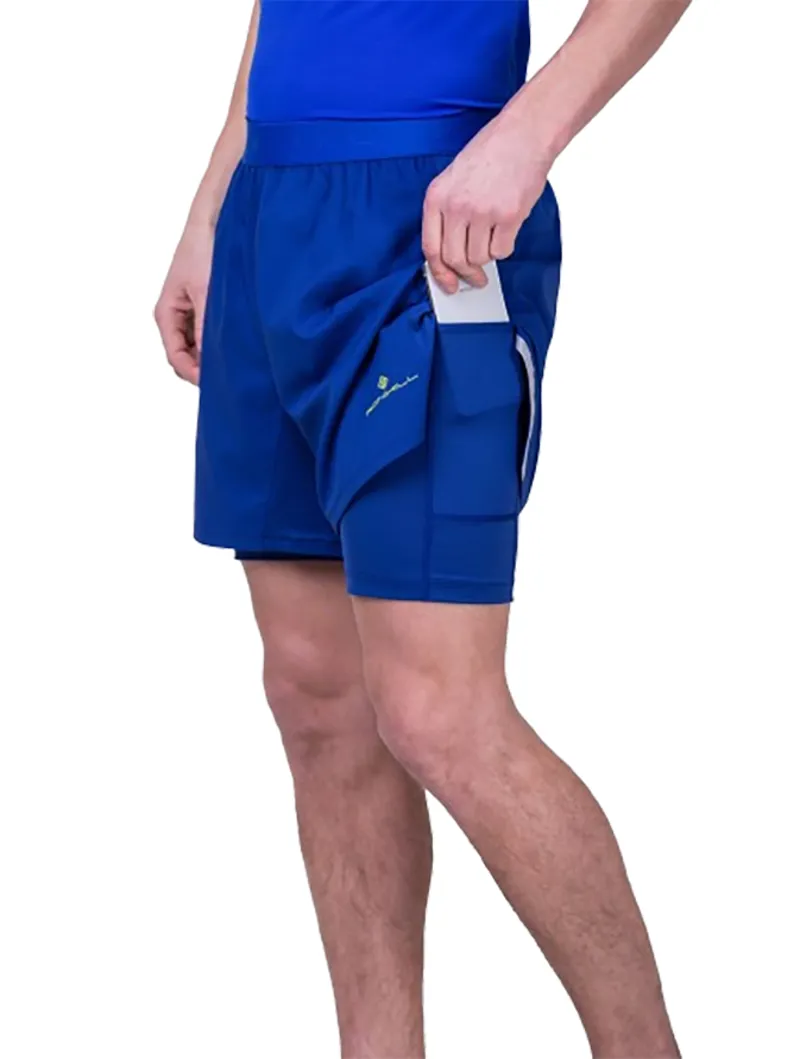 Ronhill Men's Tech 5inch Twin Short Ocean/Citrus-4