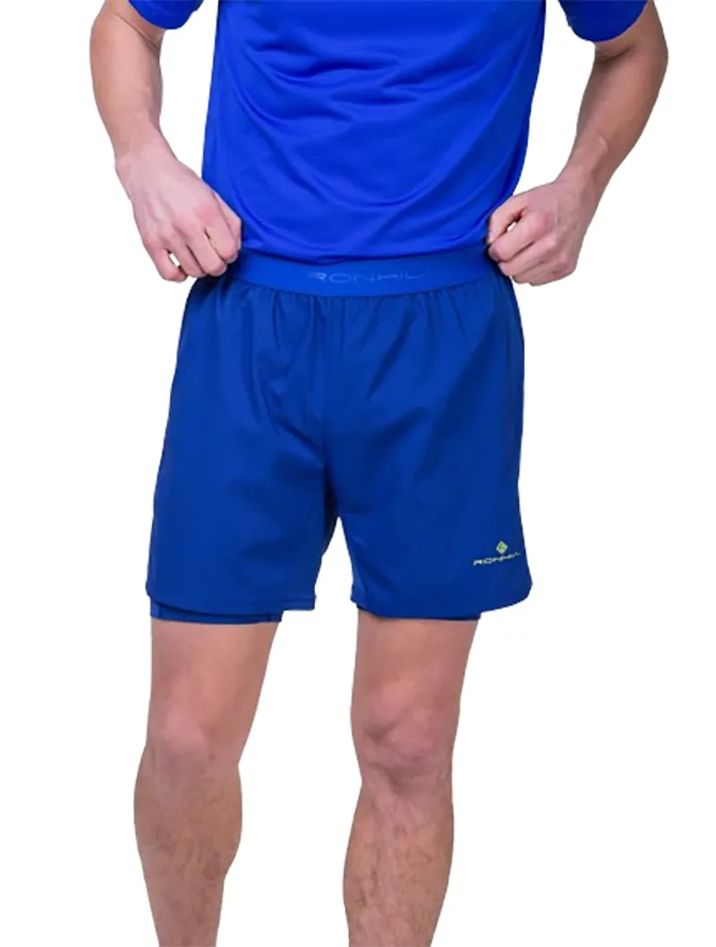 Ronhill Men's Tech 5inch Twin Short Ocean/Citrus-2