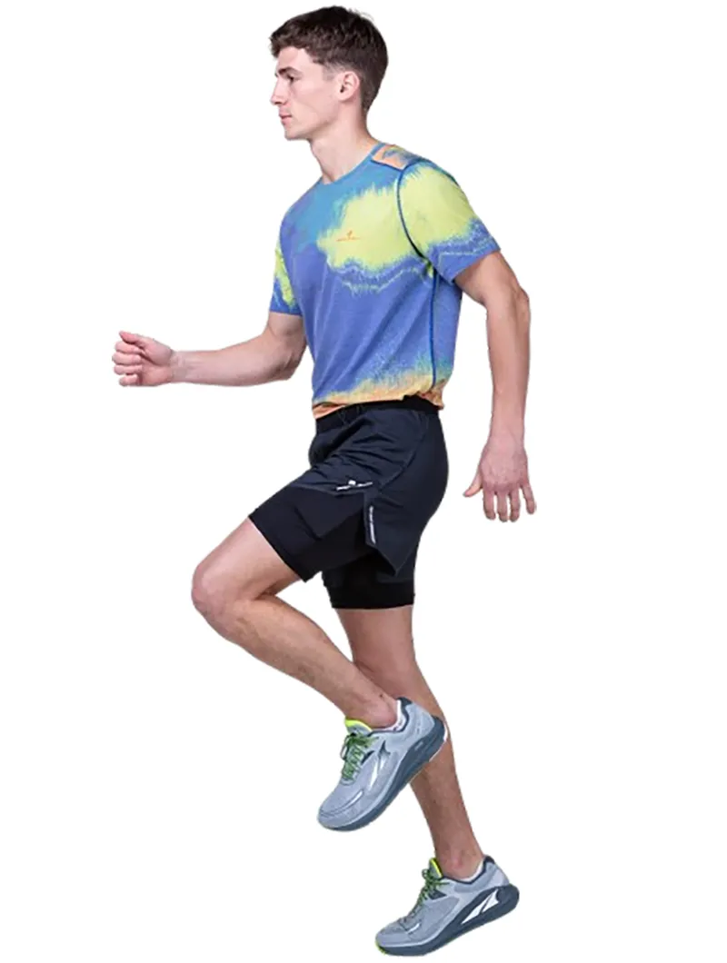 Ronhill Men's Tech Race Twin Short All Black-5