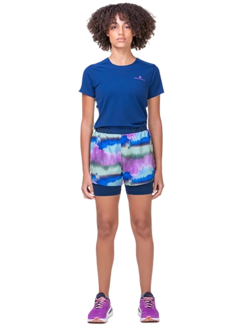 Ronhill Women's Tech Race Twin Short Dark Navy/Multi Mirage-8