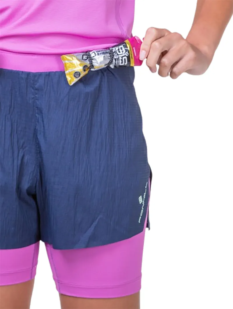 Ronhill Women's Tech Race Twin Short Dark Navy/Multi Mirage-6