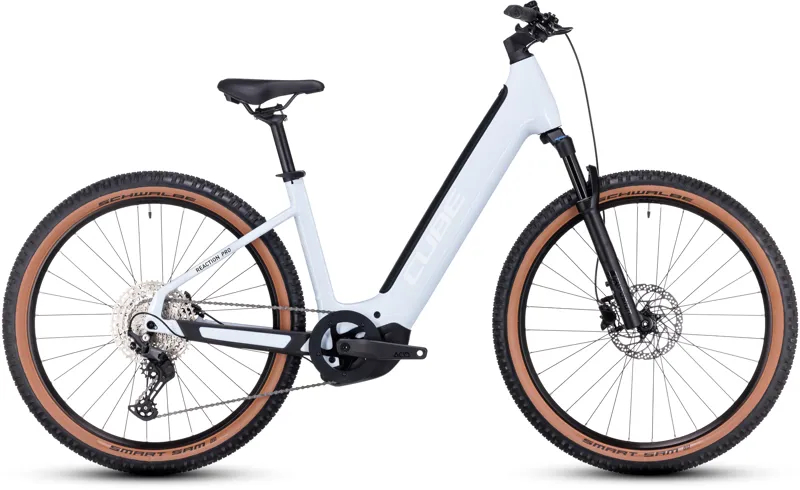 Cube Reaction Hybrid Pro 625 Electric Mountain Bike in Flash White