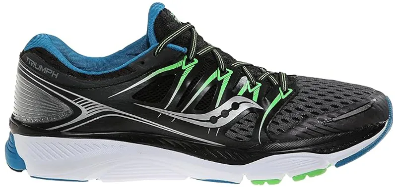 Saucony Men's Triumph ISO Grey/Black/Slime UK 6-1