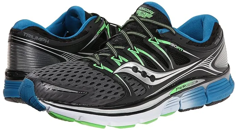Saucony Men's Triumph ISO Grey/Black/Slime UK 6-6