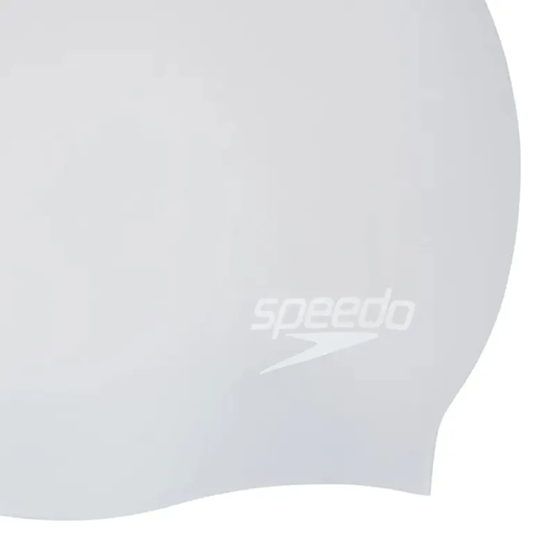 Speedo Adult Long Hair Cap Silver/White-2