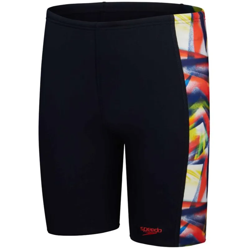 Speedo Boys Digital Allover Panel Jammer Black/Red/Multi