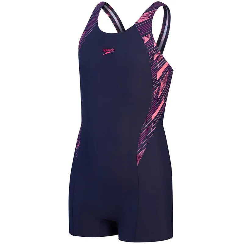 Speedo Girls Hyperboom Splice Legsuit True Navy/Electric Pink