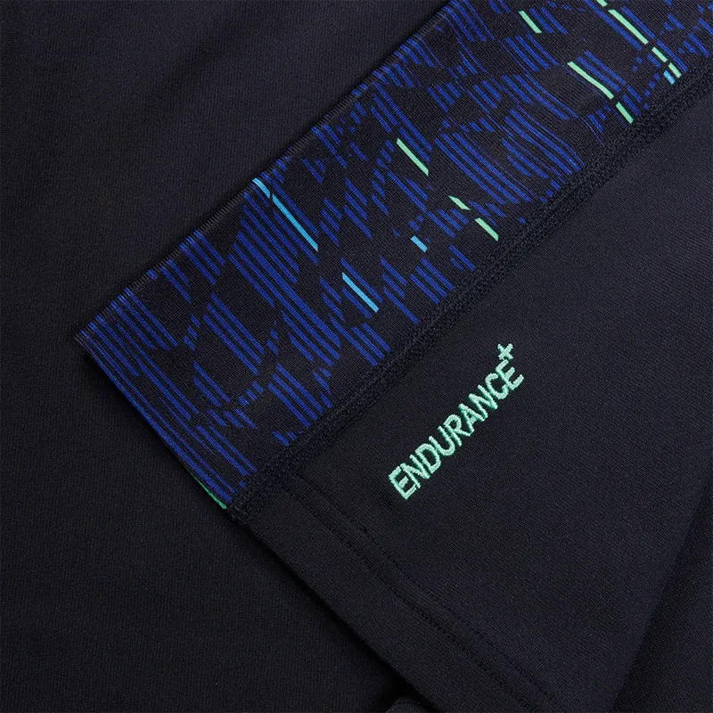 Speedo Men's End+ Splice Rash Top Navy/Green-9