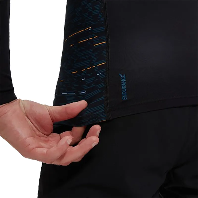 Speedo Men's Endurance Splice Long Sleeve Top Black-7