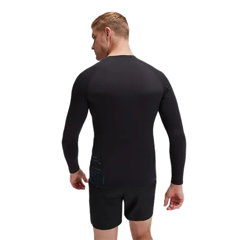 Speedo Men's Endurance Splice Long Sleeve Top Black-4