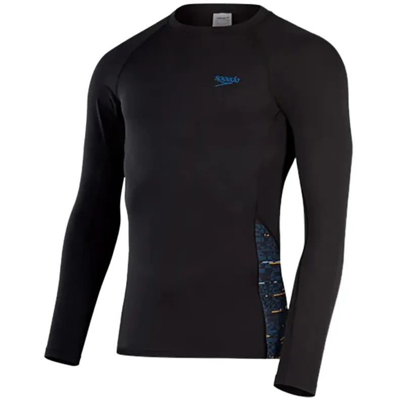 Speedo Men's Endurance Splice Long Sleeve Top Black