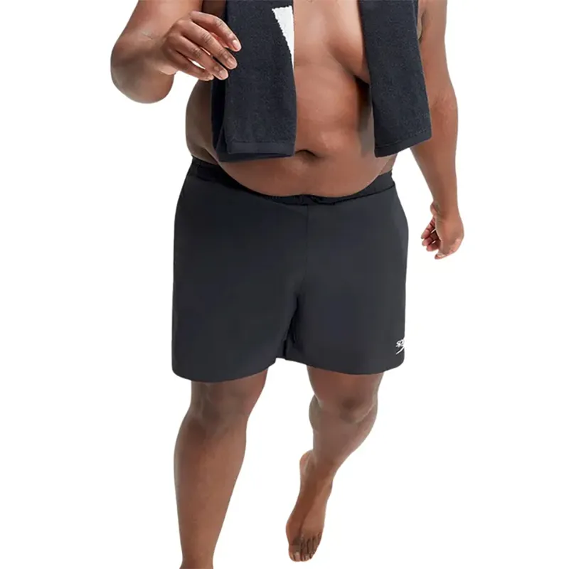 Speedo Men's Plus Size Essential 16 inch Watershort Black-4