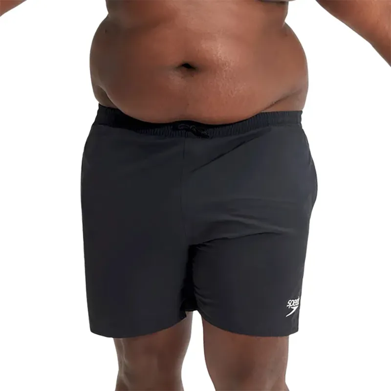 Speedo Men's Plus Size Essential 16 inch Watershort Black-1