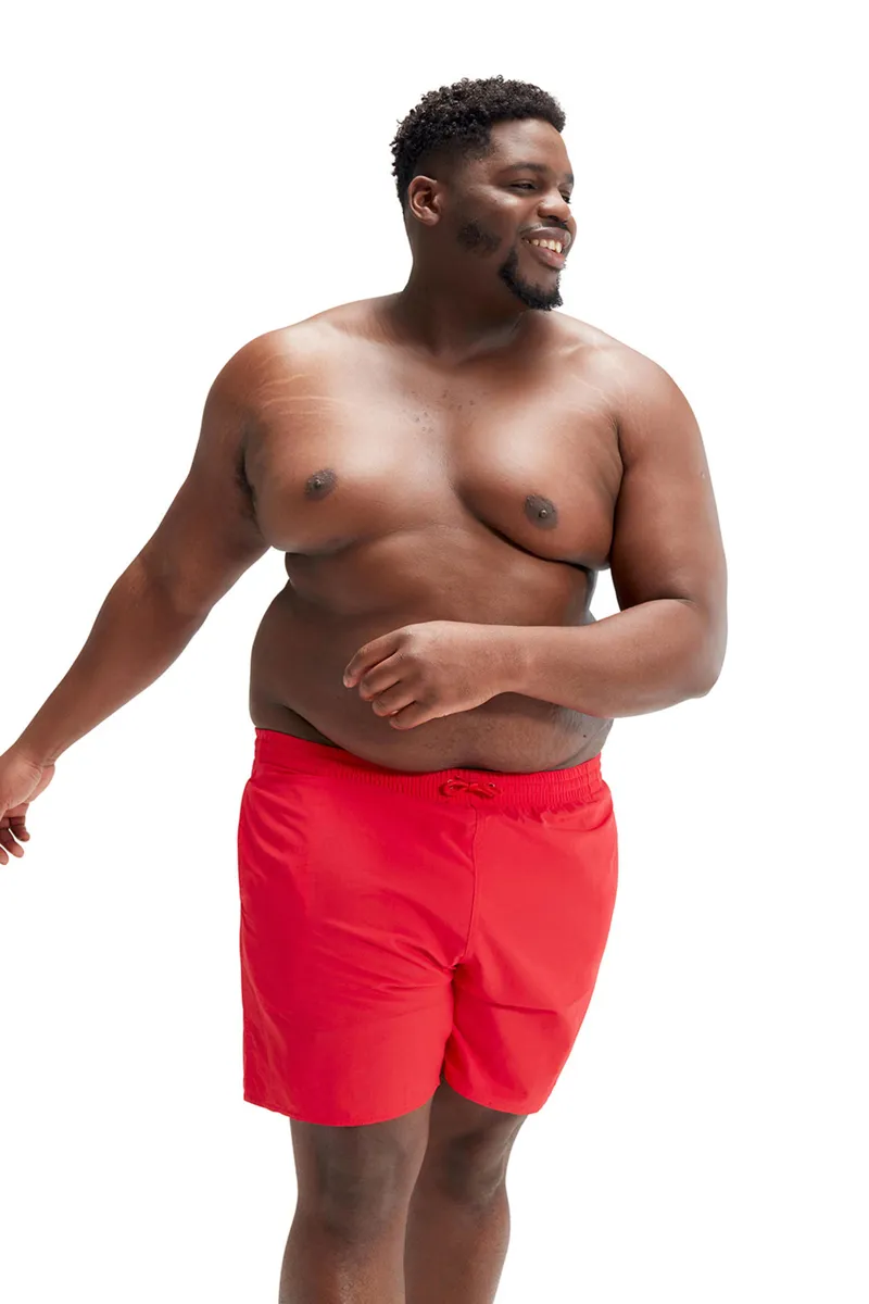 Speedo Men's Plus Size Essential 16 inch Watershort Red-1