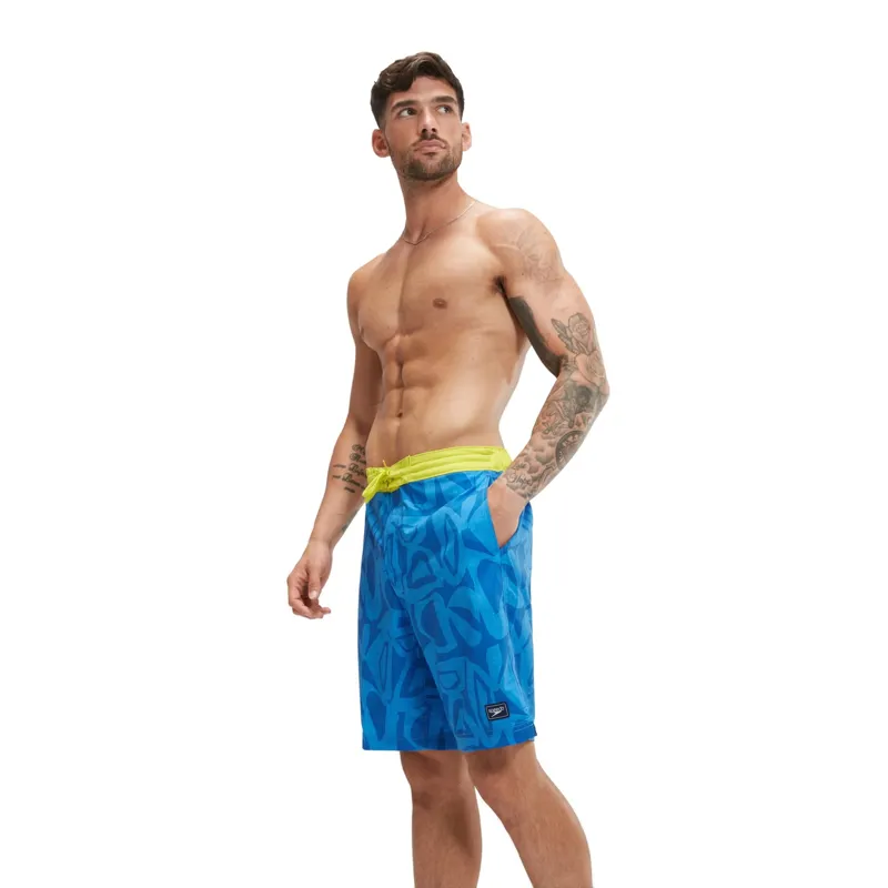 Speedo Printed Bondi Basin Boardshort 20inch Sevres Blue-4