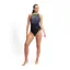  Speedo Printed Hydrasuit One Piece Black Purple Lemon