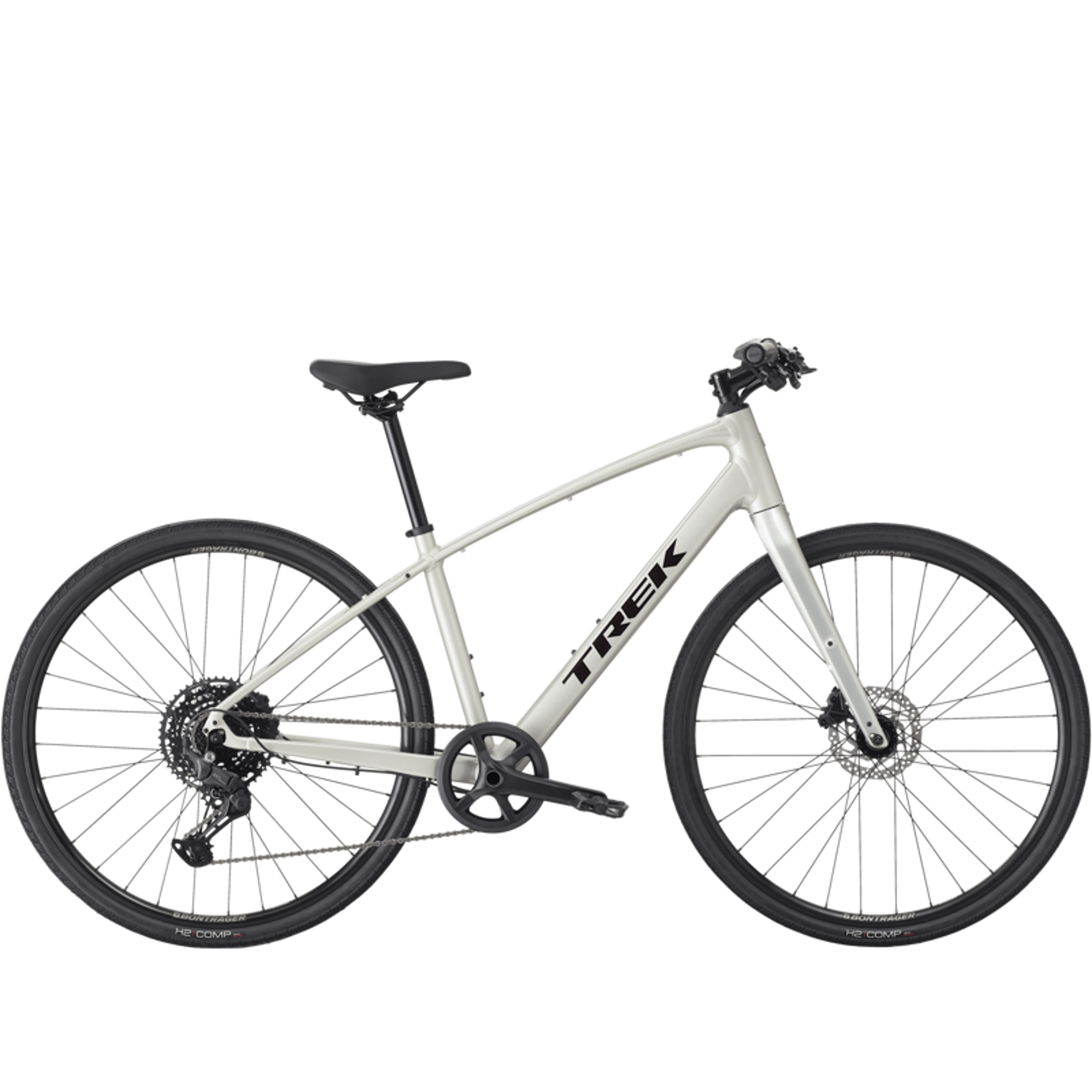 Trek FX 3 Stepover Gen 4 Hybrid Bike in Lunar Silver Trek FX 3 Stepover Gen 4 Hybrid Bike in Lunar Silver