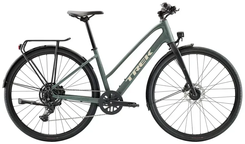 Trek FX Sport AL Equipped Midstep Hybrid Bike in Keswick Green/Lichen Green Splatter