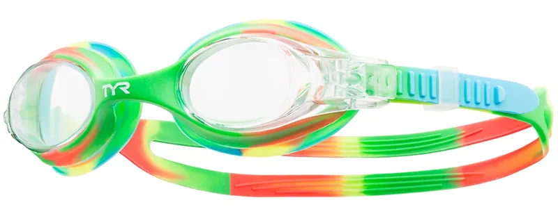 Tyr Swimple Tie Dye Kids Goggles Green/Orange