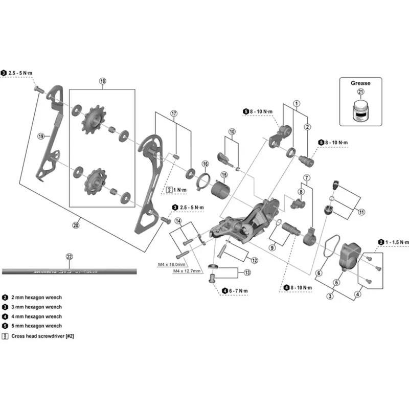 Shimano GRX RD-RX400 Pulley Set Black/Silver One Size-1