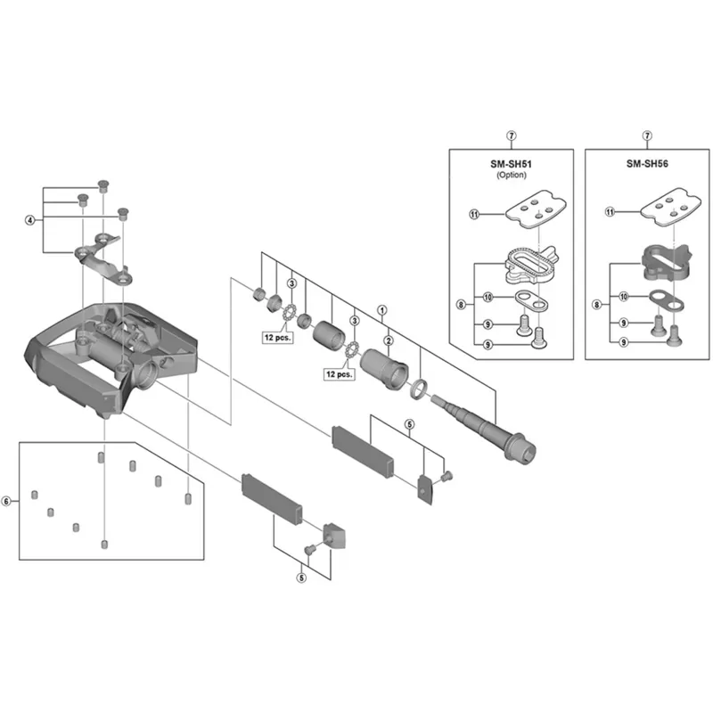 Shimano PD-T8000/PD-EH500 Pedal Pins Pack of 8 Silver One Size-1