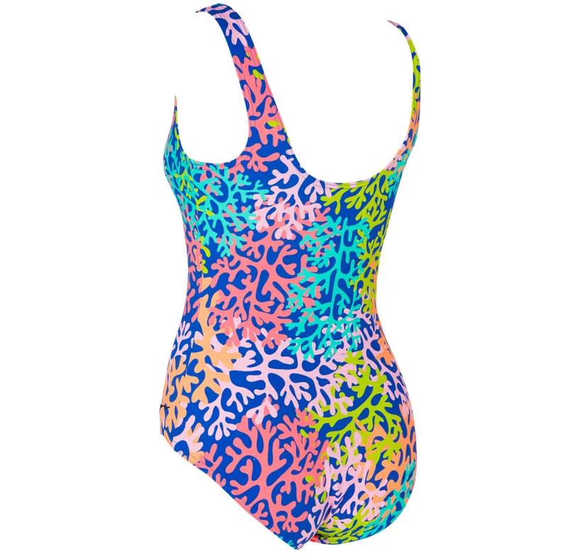 Zoggs Women's Silver Lined Scoopback Swimsuit Sea Change-1